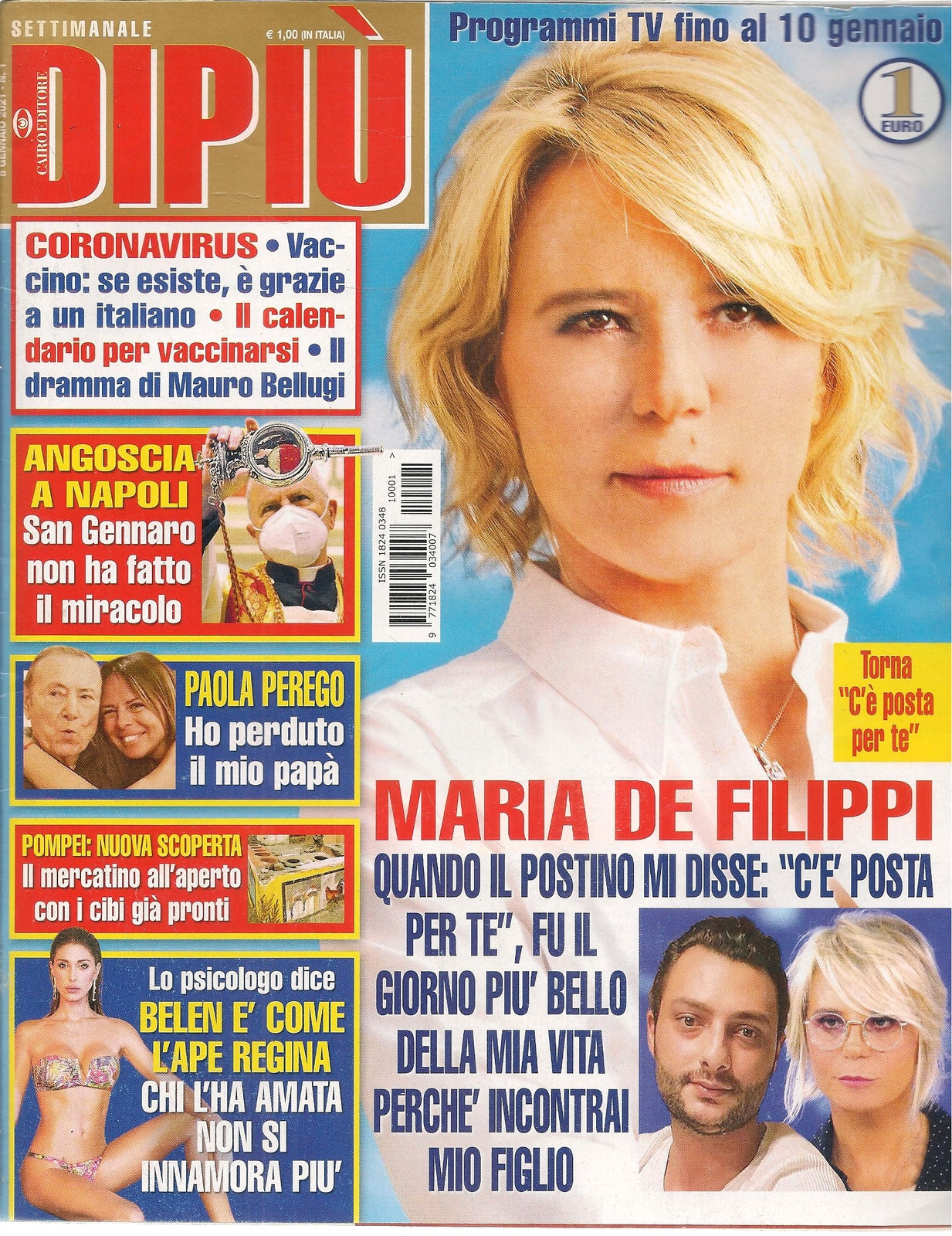 DI PIU'  GENNAIO 2021 - MARIA DE FILIPPI - PAOLA PEREGO - BELEN -