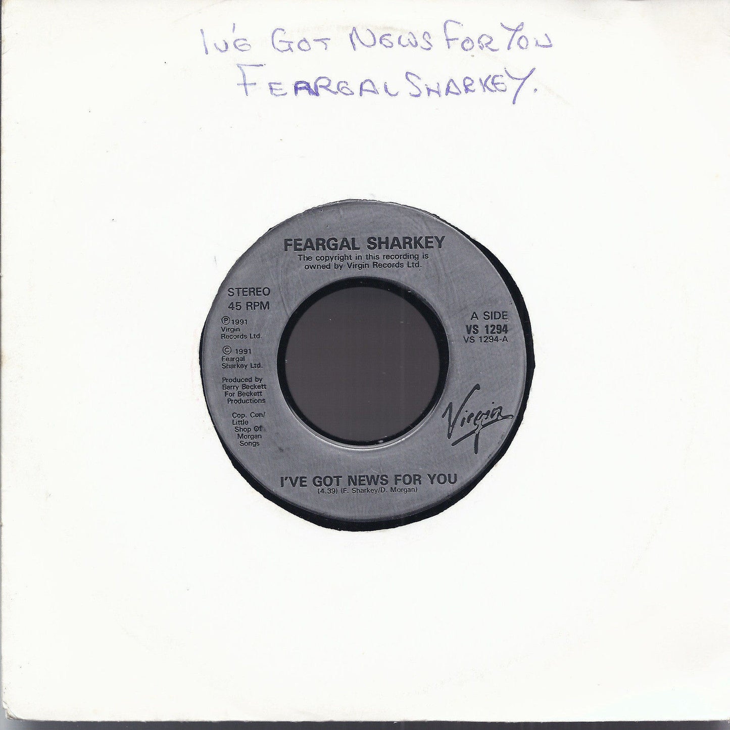 I'VE GOT NEWS FOR YOU - I CAN'T BEGIN TO STOP # FEARGAL SHARKEY- UK press for JB