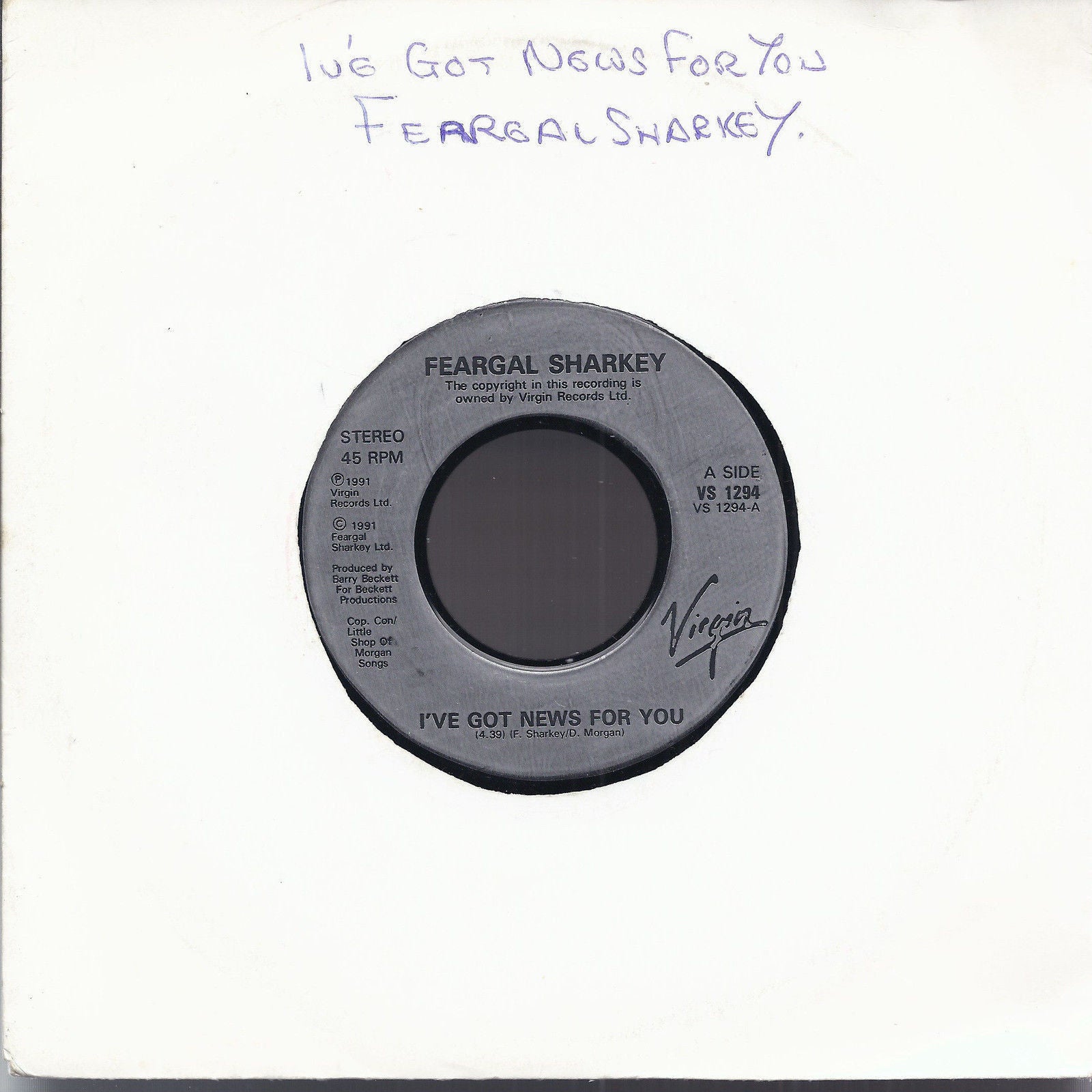 I'VE GOT NEWS FOR YOU - I CAN'T BEGIN TO STOP # FEARGAL SHARKEY- UK press for JB