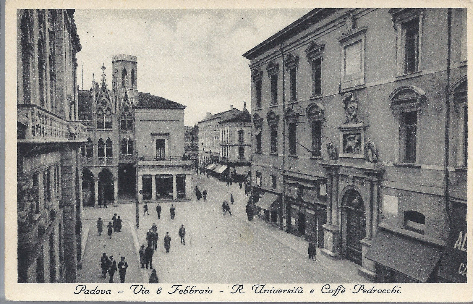 PADOVA - VIA 8 FEBBRAIO - R. UNIVERSITA' E CAFFE' 