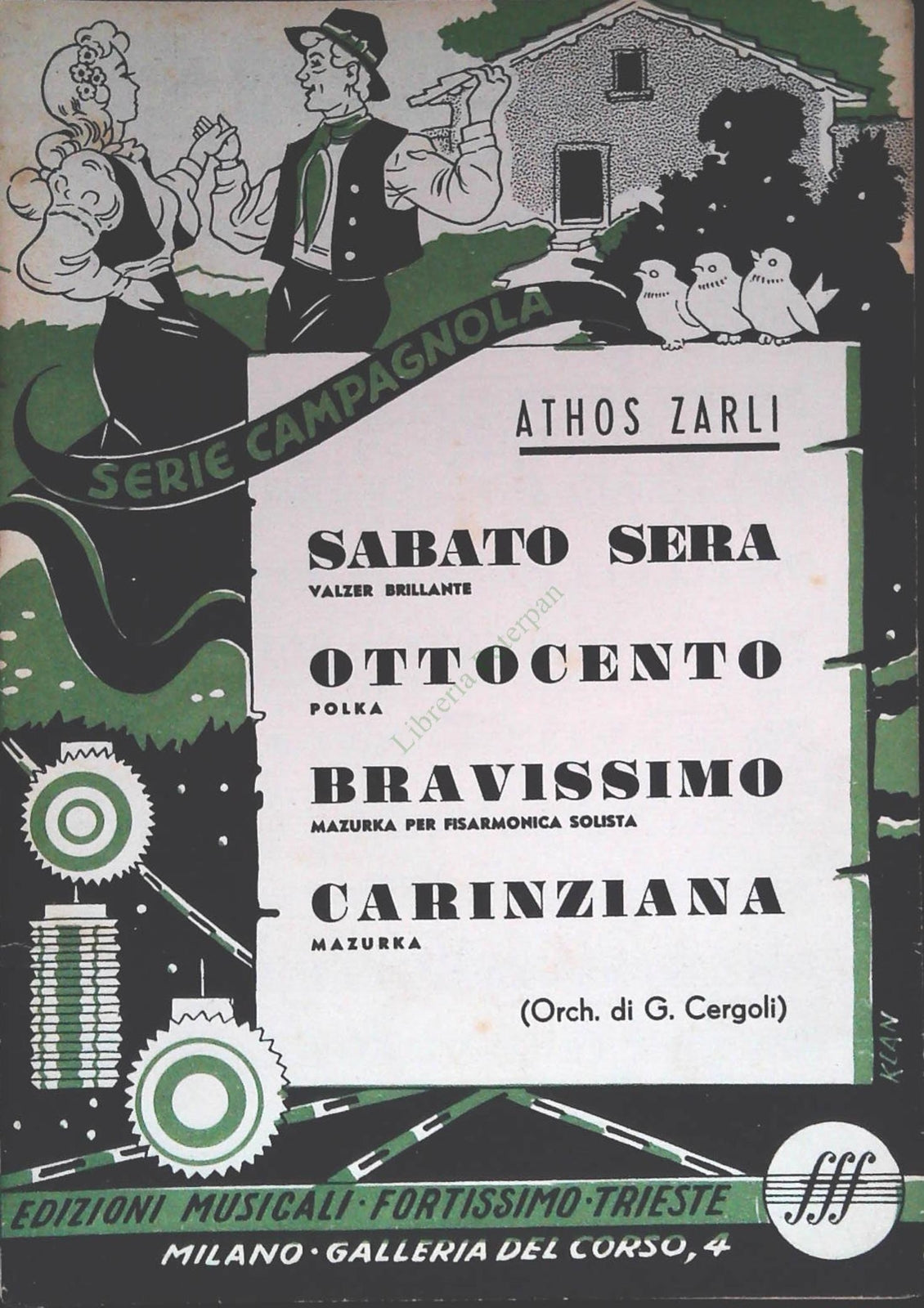 ATHOS ZARLI. SERIE CAMAPOGNOLA - 4 BRANI - SPARTITO-SHEET MUSIC