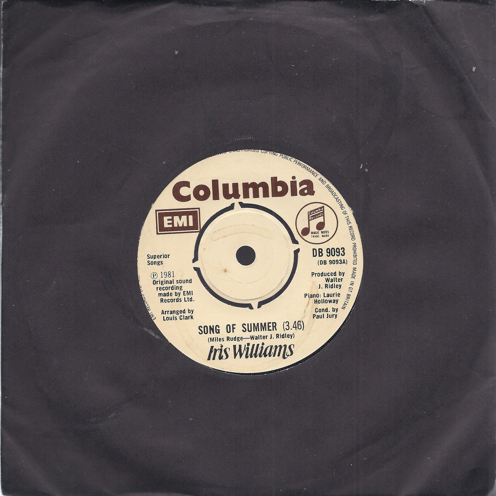 SONG OF SUMMER - ALL OR NOTHING AT ALL # IRIS WILLIAMS