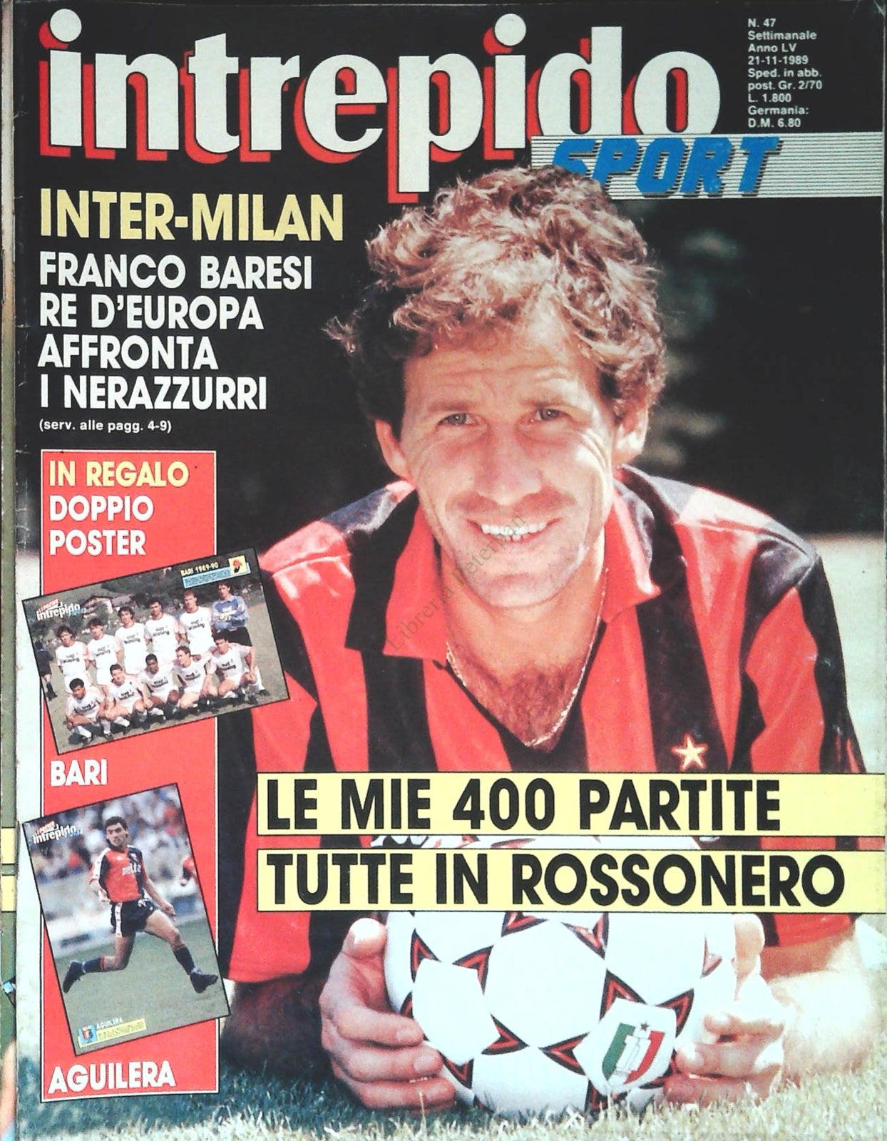 INTREPIDO SPORT 21 NOVEMBRE 1989 - FRANCO BARESI