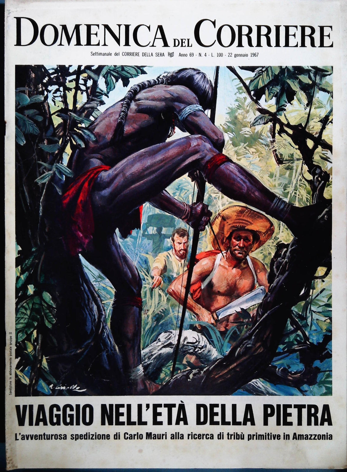 DOMENICA DEL CORRIERE 22 GENNAIO 1967 - VIAGGIO NELL'ETA' DELLA PIETRA