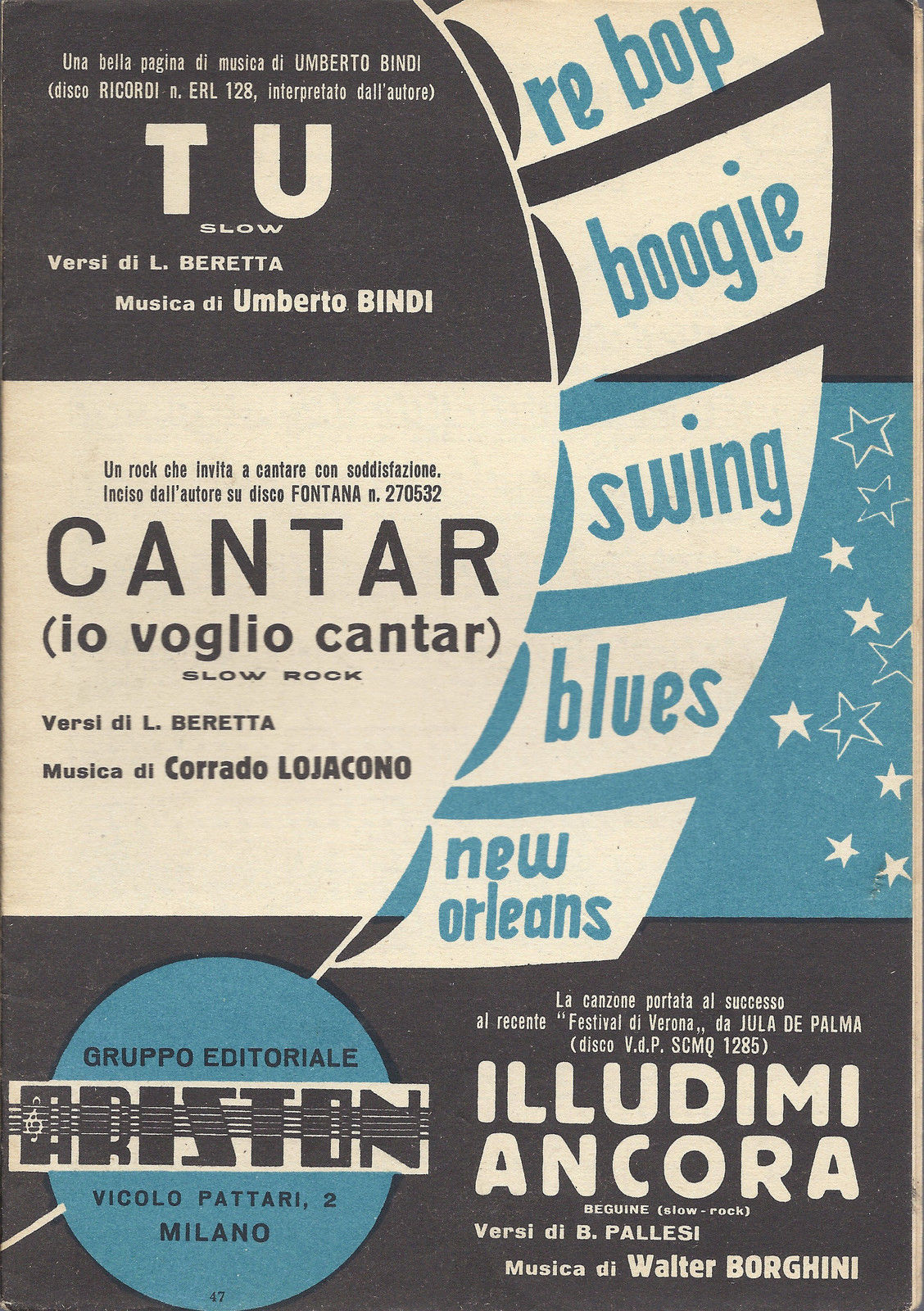 TU (UMBERTO BINDI) - CANTAR - ILLUDIMI ANCORA (JULA DE PALMA) # SPARTITO