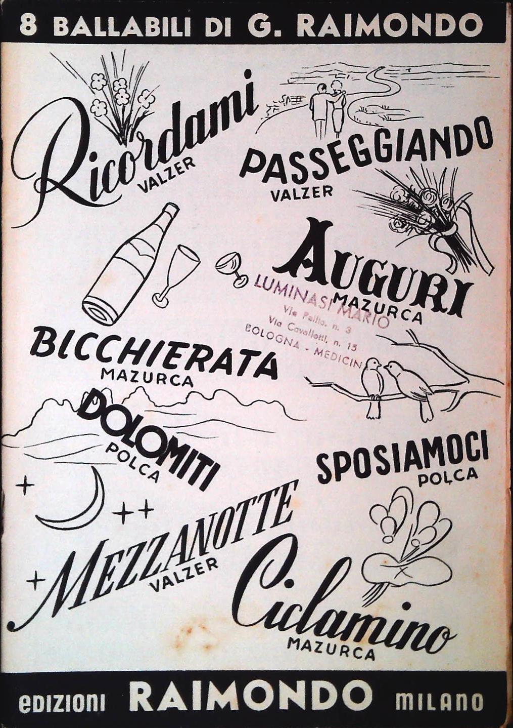 G. RAIMONDO - 8 BRANI - SPARTITO-SHEET MUSIC