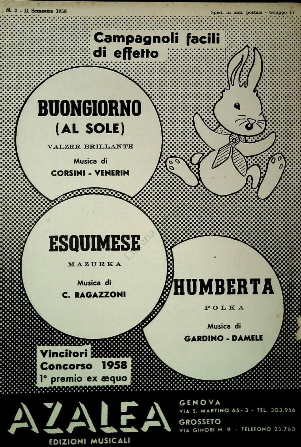 CAMPAGNOLI FACILI PER FISARMOPNICA - 3 BRANI - SPARTITO-SHEET MUSIC