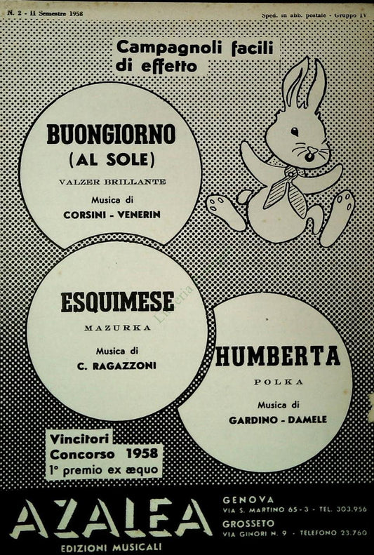CAMPAGNOLI FACILI PER FISARMOPNICA - 3 BRANI - SPARTITO-SHEET MUSIC