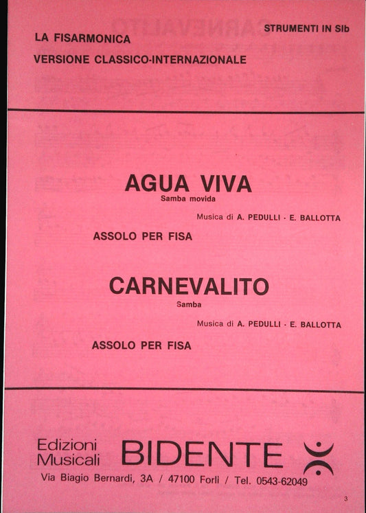 AGUA VIVA - CARNEVALOTTO - SPARTITO-SHEET MUSIC