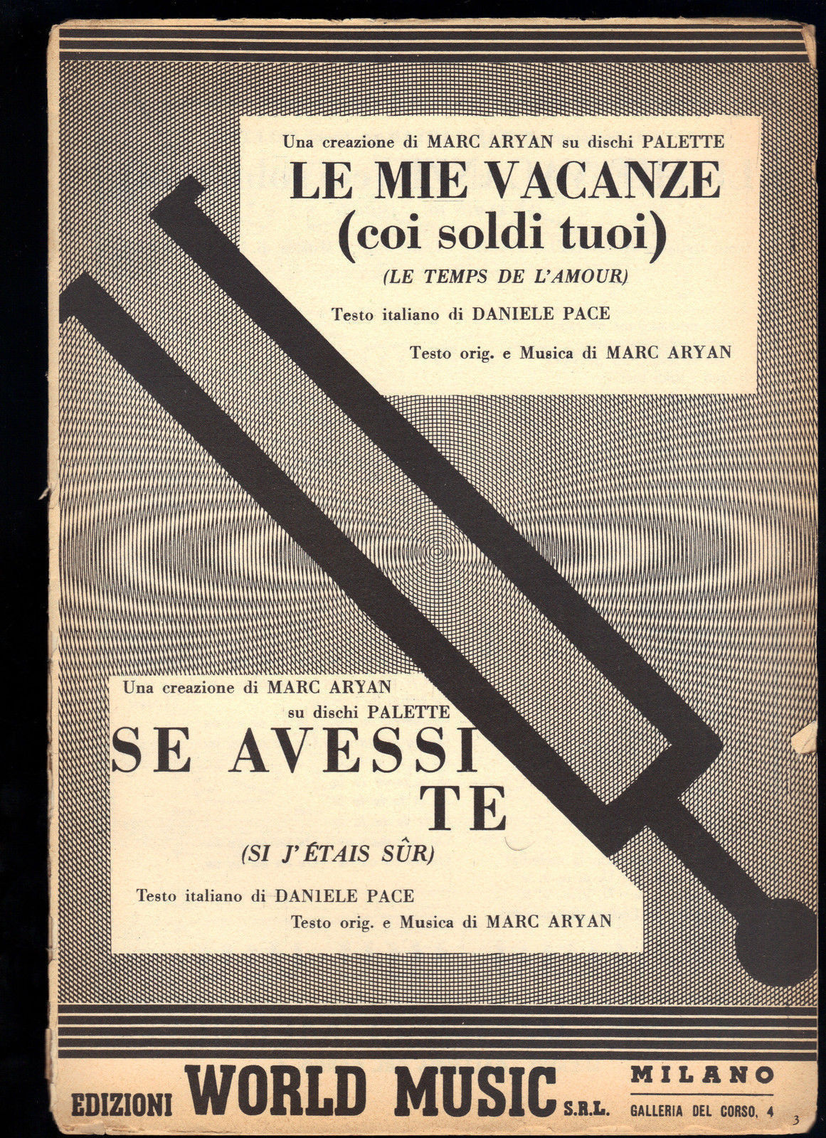 LE MIE VACANZE (LE TEMPS DE L'AMOUR) - SE AVESSI TE (SI J'ETAIS SUR) # SPARTITO