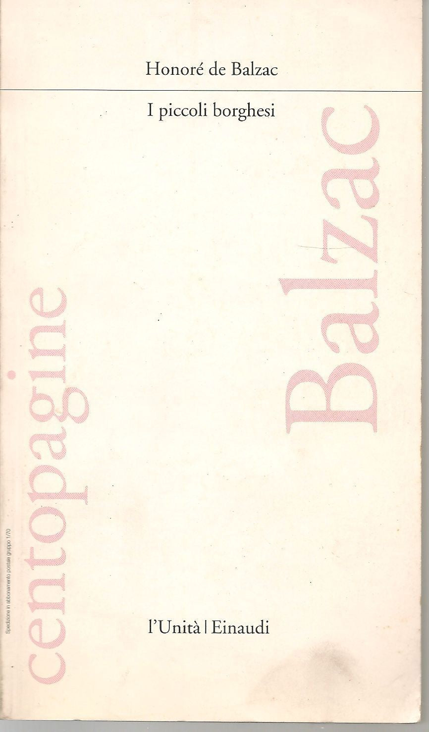 I PICCOLI BORGHESI - HONORE DE BALZAC