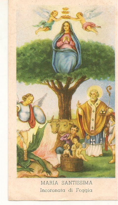 MARIA SANTISSIMA - INCORANATA DI OGGIA - HOLY CARD