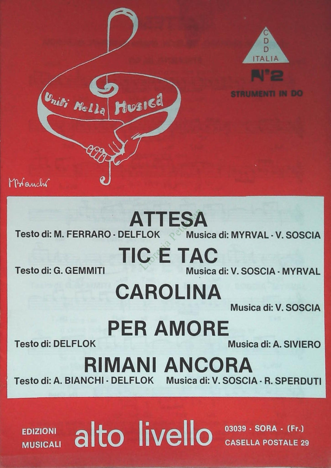 ATTESA-TIC E TACE ALTRI TRE BRANI -  SPARTITO-SHEET MUSIC