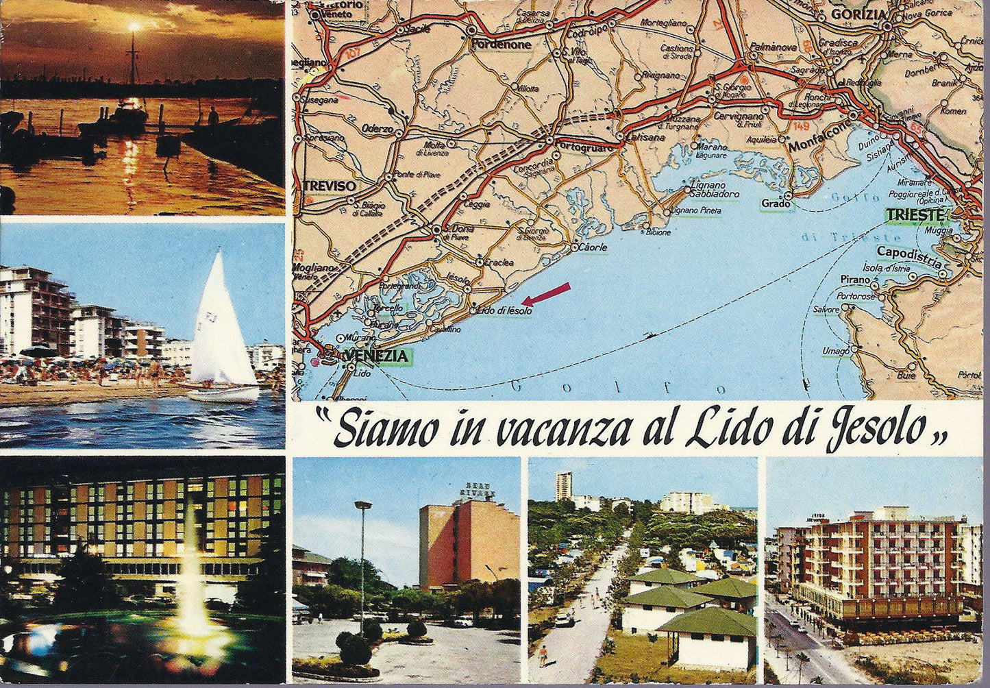 LIDO DI JESOLO - SIAMO IN VACANZA - VEDUTINE + CARTA T.C.I. 