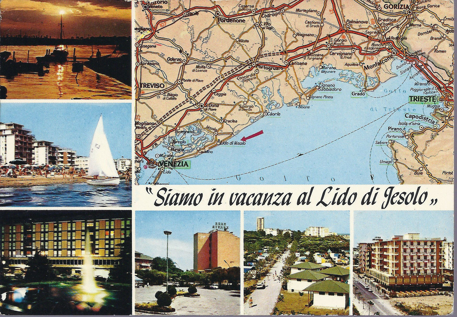 LIDO DI JESOLO - SIAMO IN VACANZA - VEDUTINE + CARTA T.C.I. 