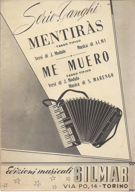 MENTIRAS (J. Modulo - Almi) - ME MUERO (Modulo - S. Marengo) # SPARTITO - Tanghi