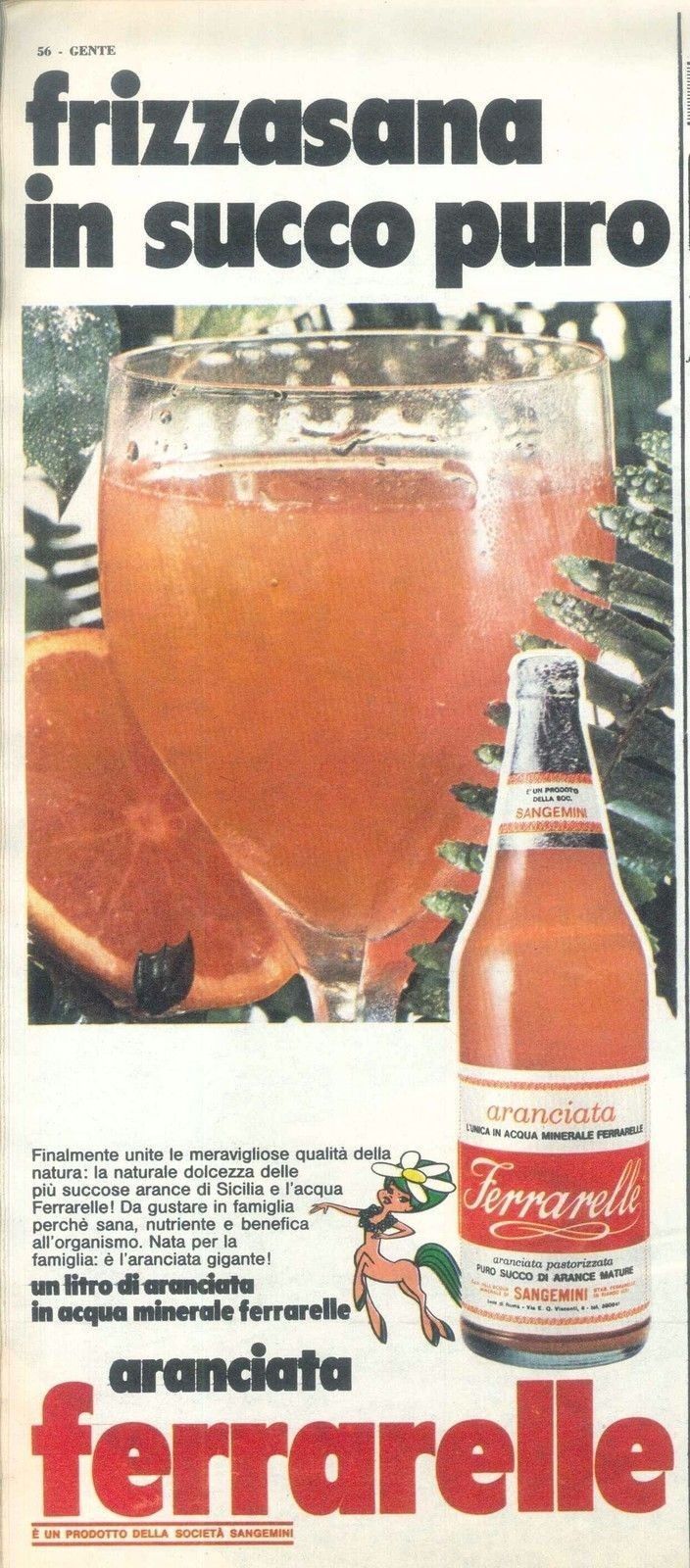 FERRARELLE  ARANCIATA - ALIMENTARI - ADVERSITING