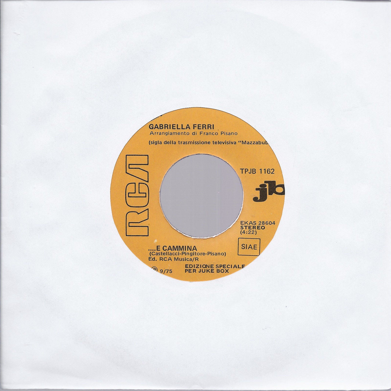 E CAMMINA # GABRIELLA FERRI - THAT'S THE WAY # K.C. & THE SUNSHINE BAND - J.Box