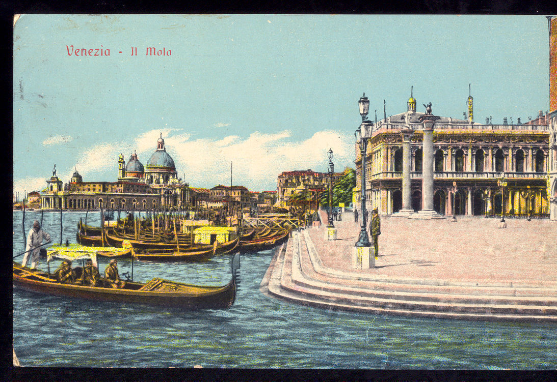 VENEZIA - IL MOLO - V1912 - ACQUERELLATA