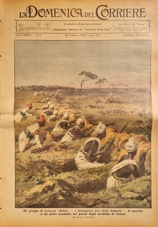 LA DOMENICA DEL CORRIERE 24 FEBBRAIO 1935 - ILL. A. BELTRAME
