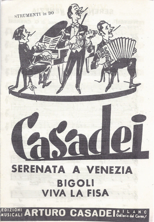 SERENATA A VENEZIA - BIGOLI - VIVA LA FISA # SPARTITO - Edizioni Arturo Casadei