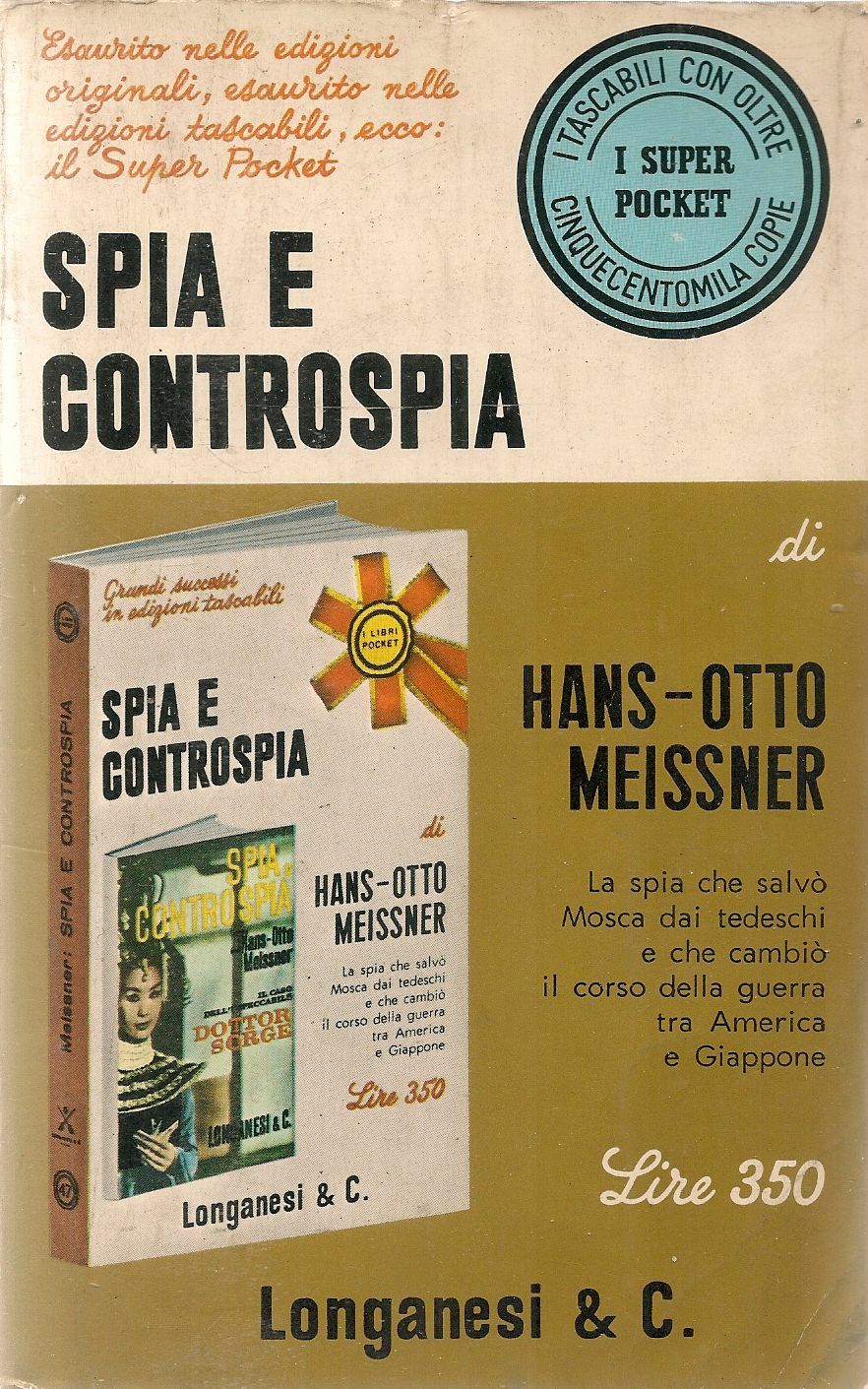 SPIA E CONTROSPIA - HANS-OTTO MEISSNER - SUPERPOCKET LONGANESI 1969