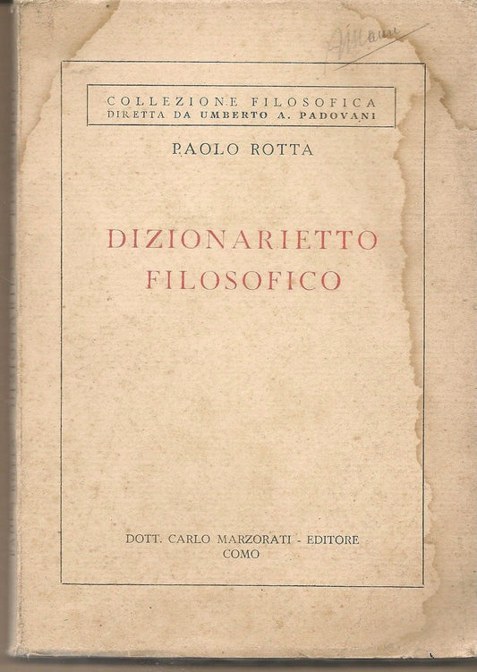 DIZIONARIETTO FILOSOFICO - PAOLO ROTTA