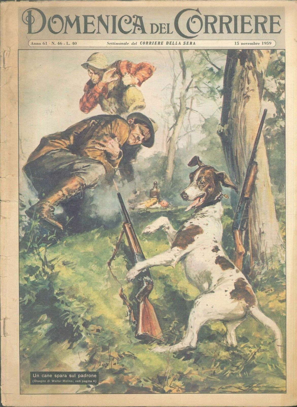 DOMENICA DEL CORRIERE N 46 - 15  NOVEMBRE 1959 - ILL. WALTER MOLINO