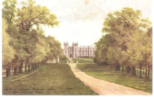 WINDSOR CASTLE - THE ROYAL ENTRANCE FROM THE LONG WALK - NV/
