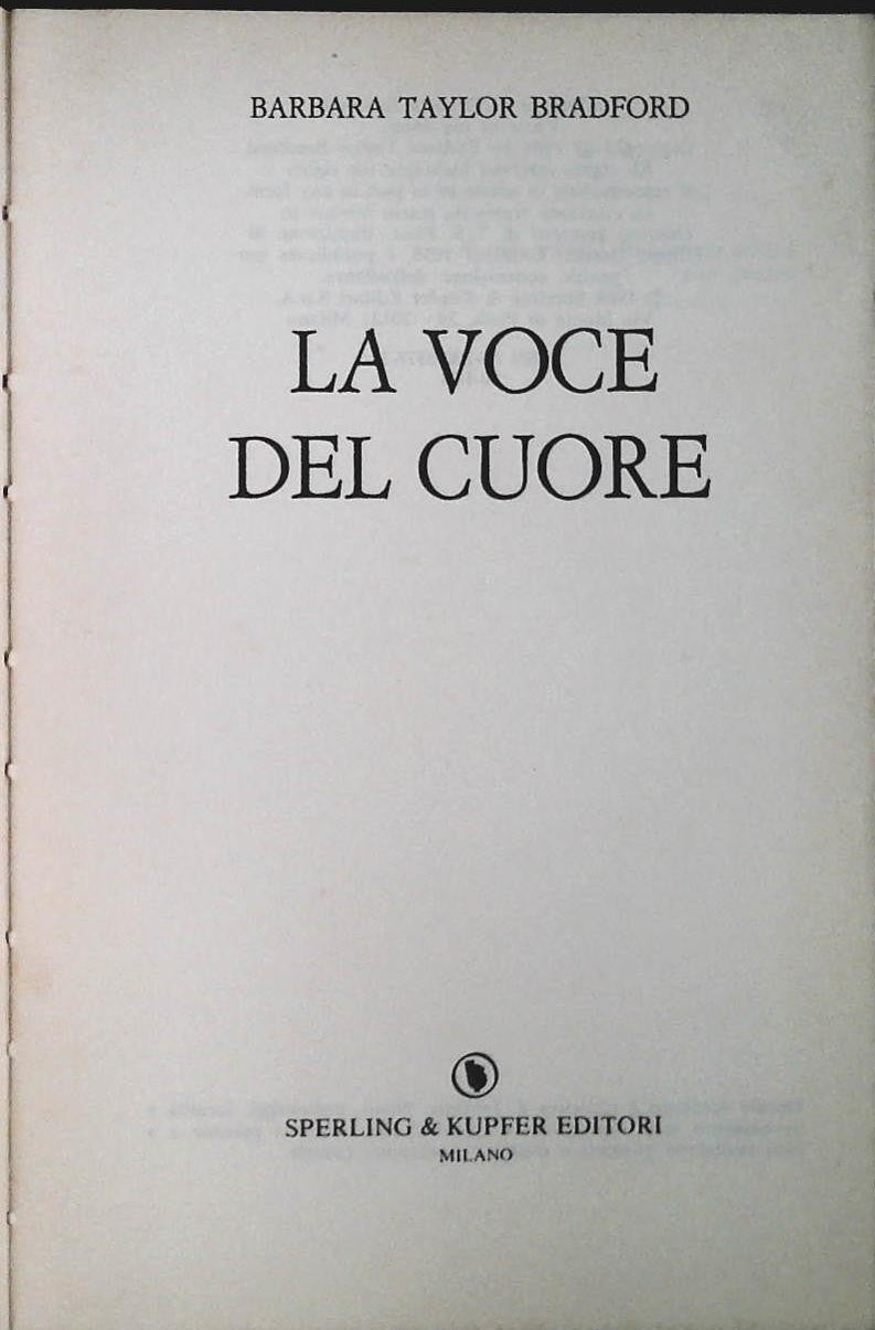 LA VOCE DEL CUORE - BARBARA TAYLOR BRADFORD - SPERLING 1984 - OUTLET DEL LIBRO