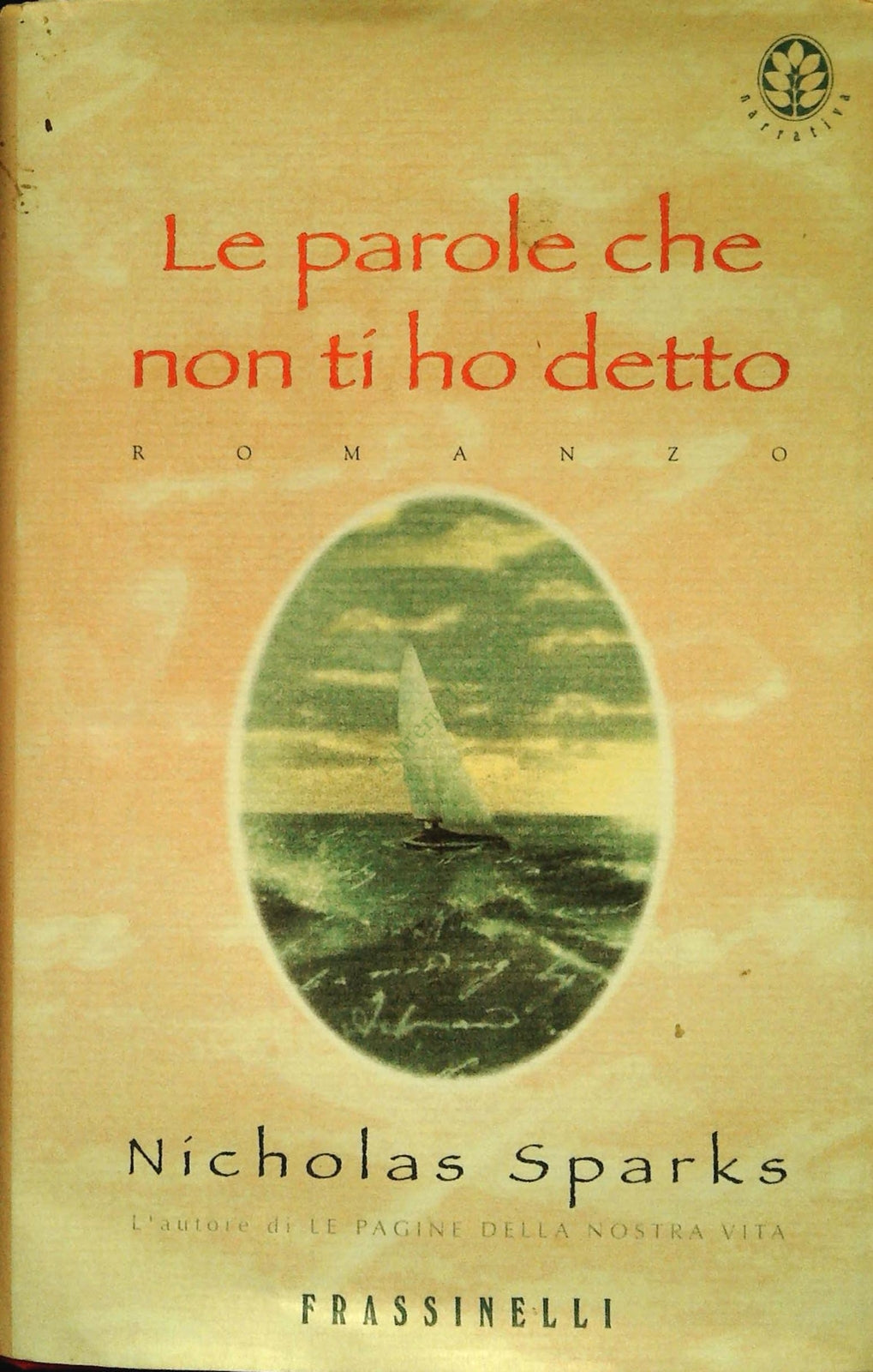 LE PAROLE CHE NON TI HO DETTO -NICHOLAS SPARKS-FRASSINELLI 2001-OUTLET DEL LIBRO