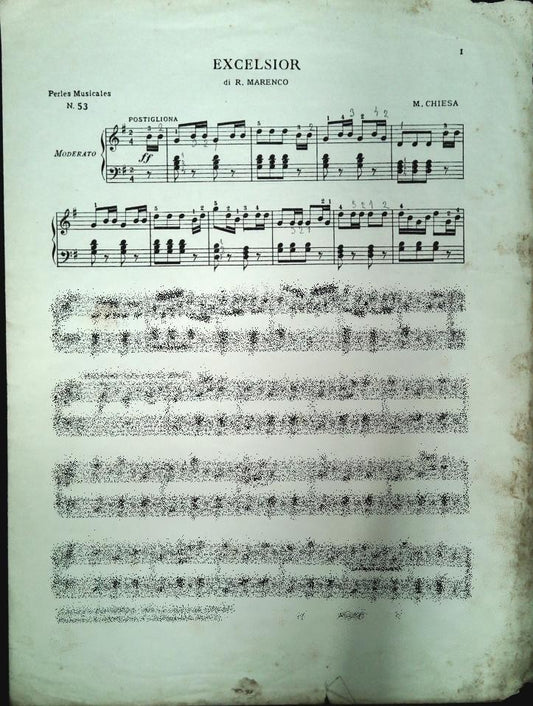 EXCELSIOR - POSTIGLIONA - ROMUALDO MARENZO - SPARTITO-SHEET MUSIC