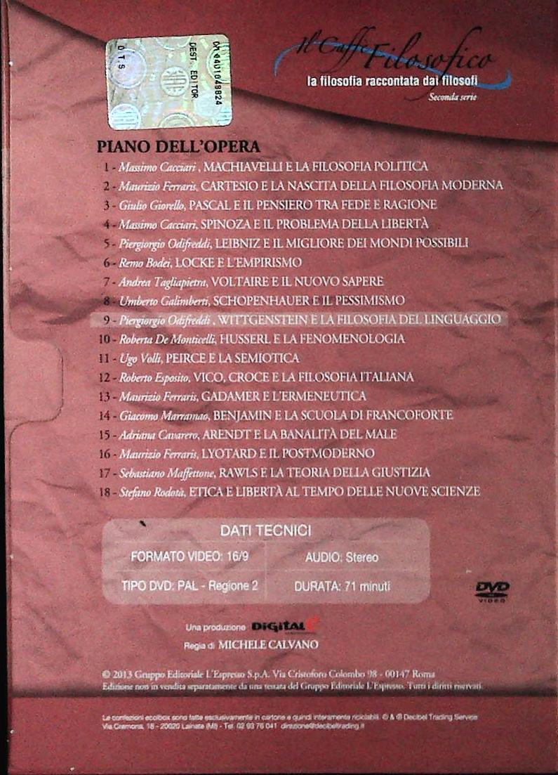 WITTGENSTEIN E LA FILOSOFIA DEL LINGUAGGIO. IL CAFFE' FILOSOFICO N. 9 - DVD