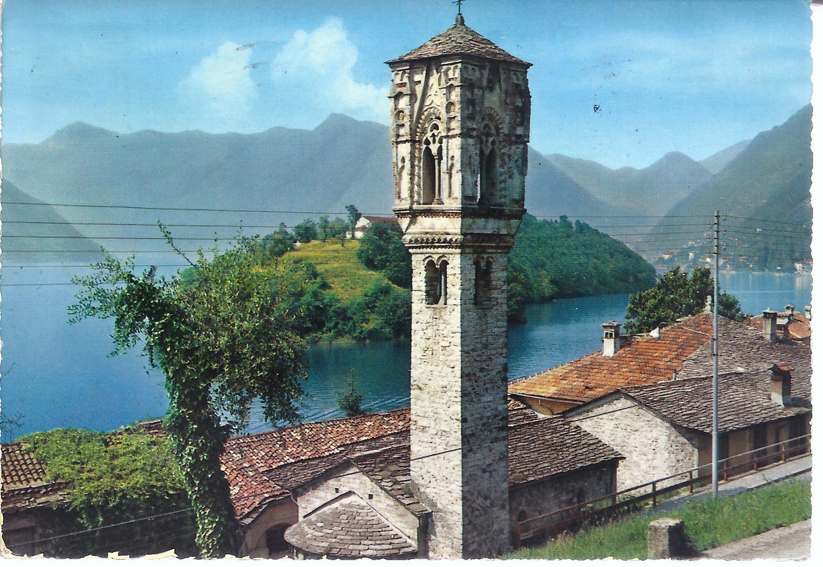 LAGO DI COMO - TORRE GOTICA E ISOLA COMACINA - V 1966 - FG