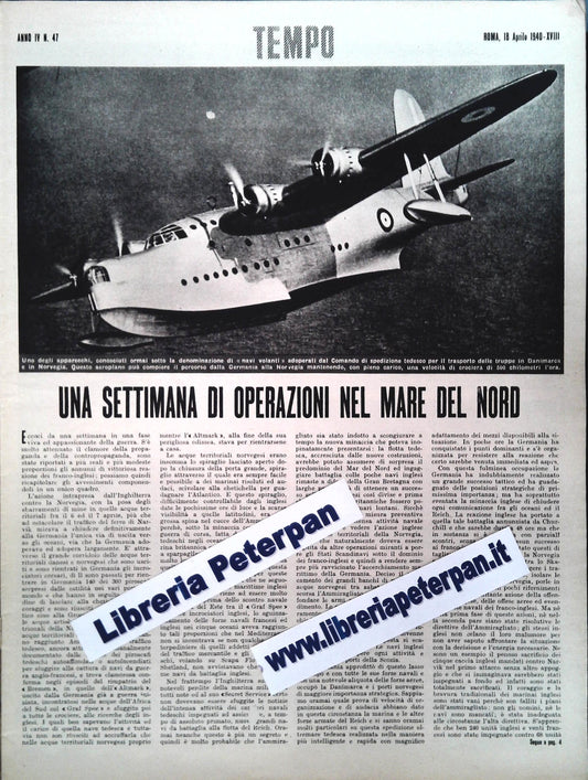 UNA SETTIMANA DI OPERAZIONI NEL MARE DEL NORD- 1940-CLIPPING-RITAGLI DI GIORNALE