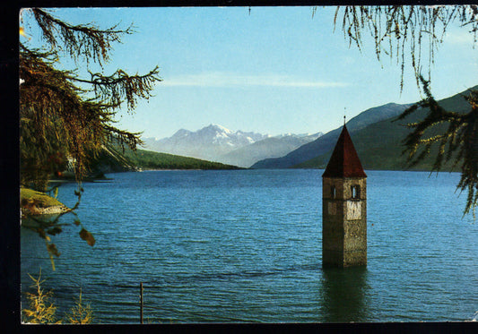 LAGO DI RESIA - RESCHENSEE - CAMPANILE DELLA CURON ALLAGATO 