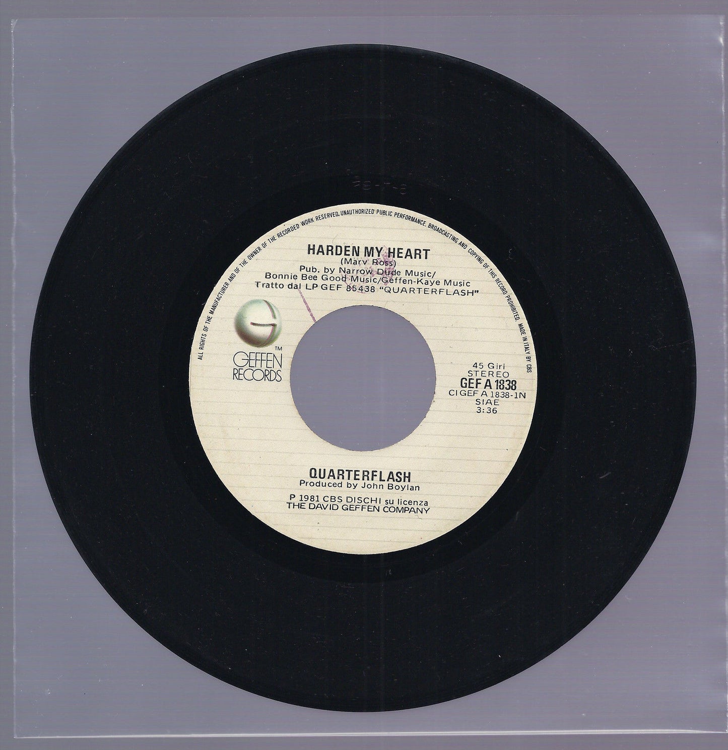 HARDEN MY HEART - DON'T BE LONELY == QUARTERFLASH