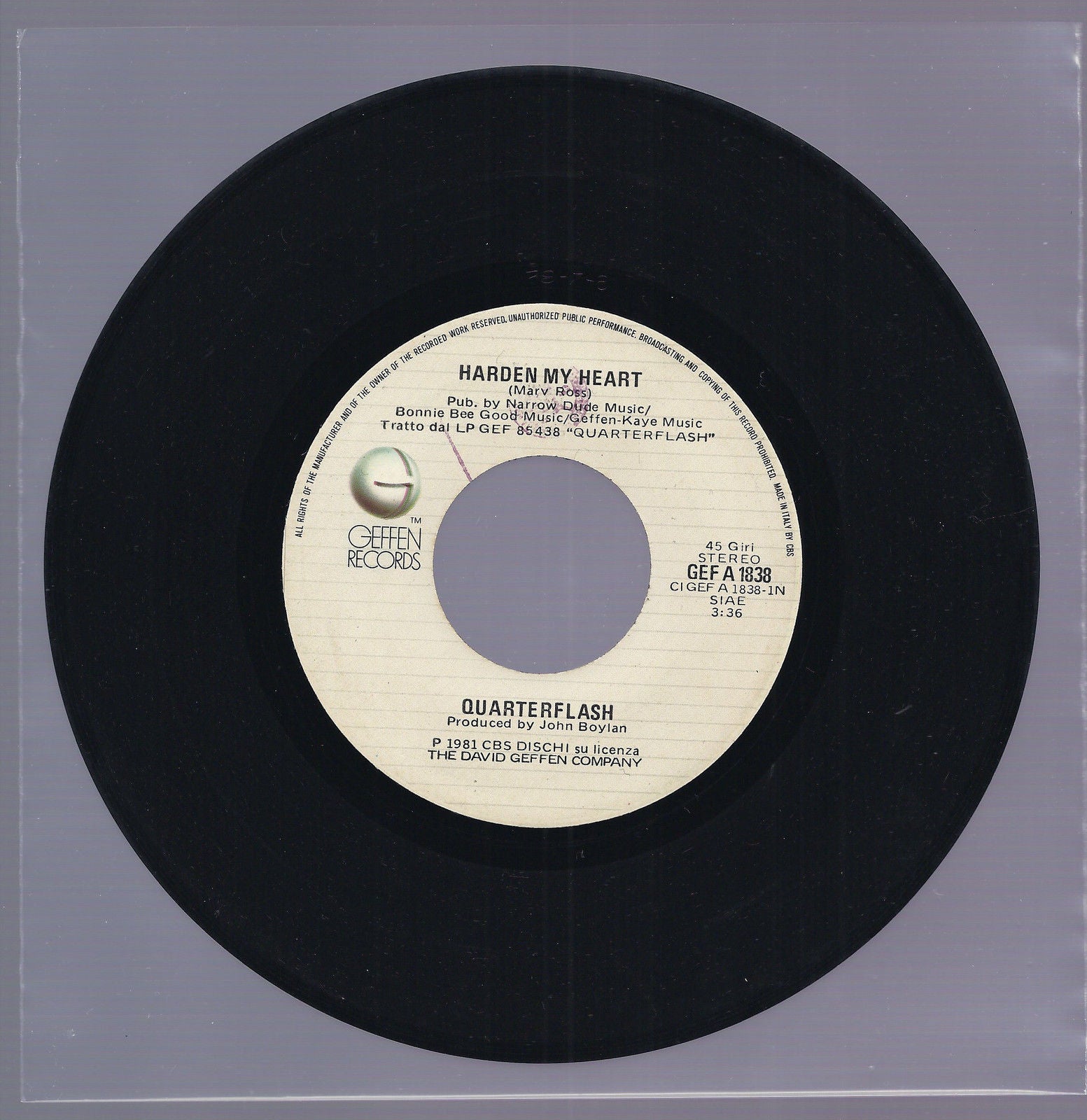 HARDEN MY HEART - DON'T BE LONELY == QUARTERFLASH