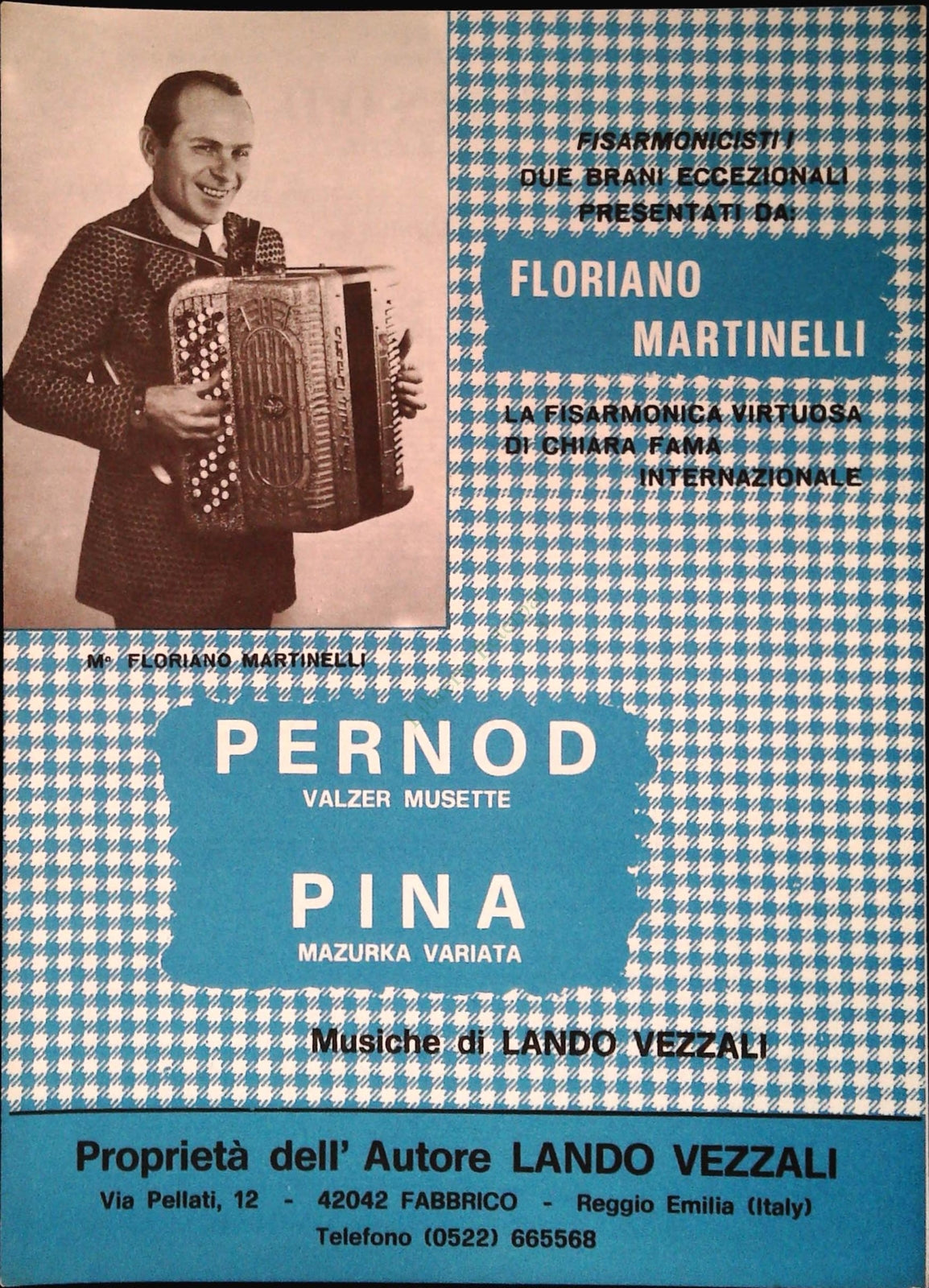 PERNOD. valzer musette - PINA. mazurka variata -SPARTITO-SHEET MUSIC