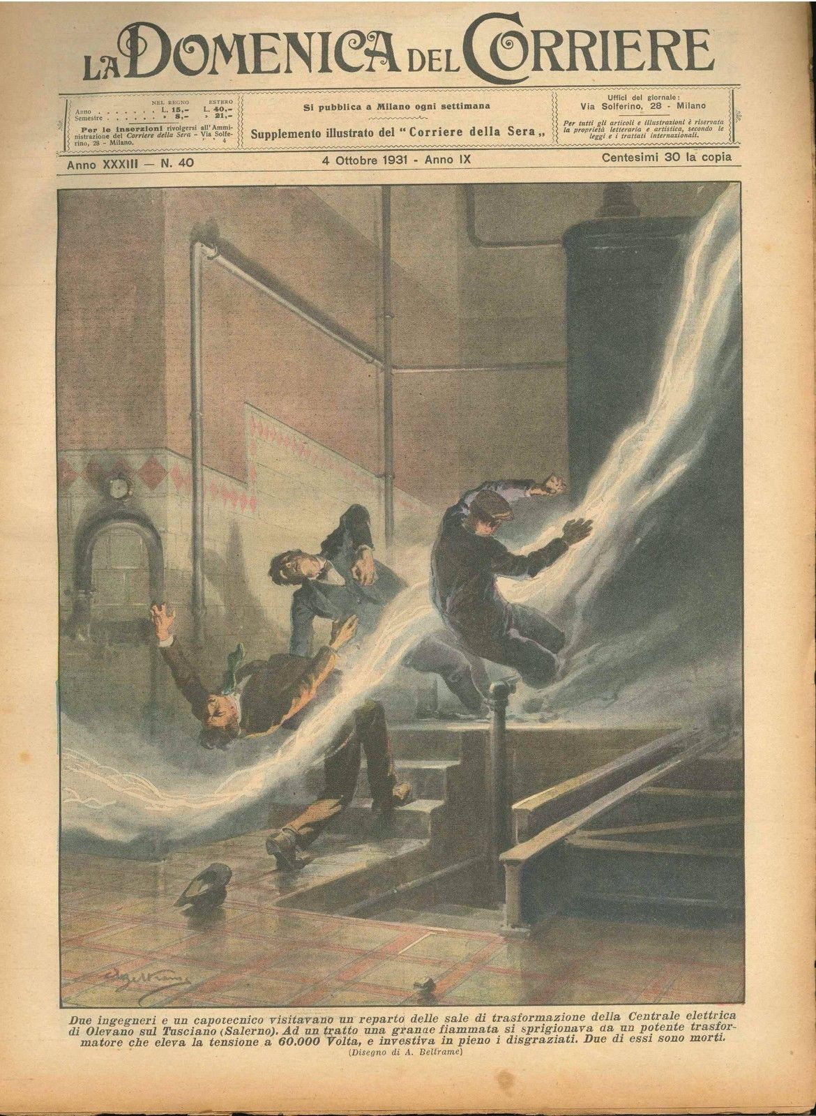 DOMENICA DEL CORRIERE N 40 - 4 OTTOBRE 1931 - ILL.  A. BELTRAME
