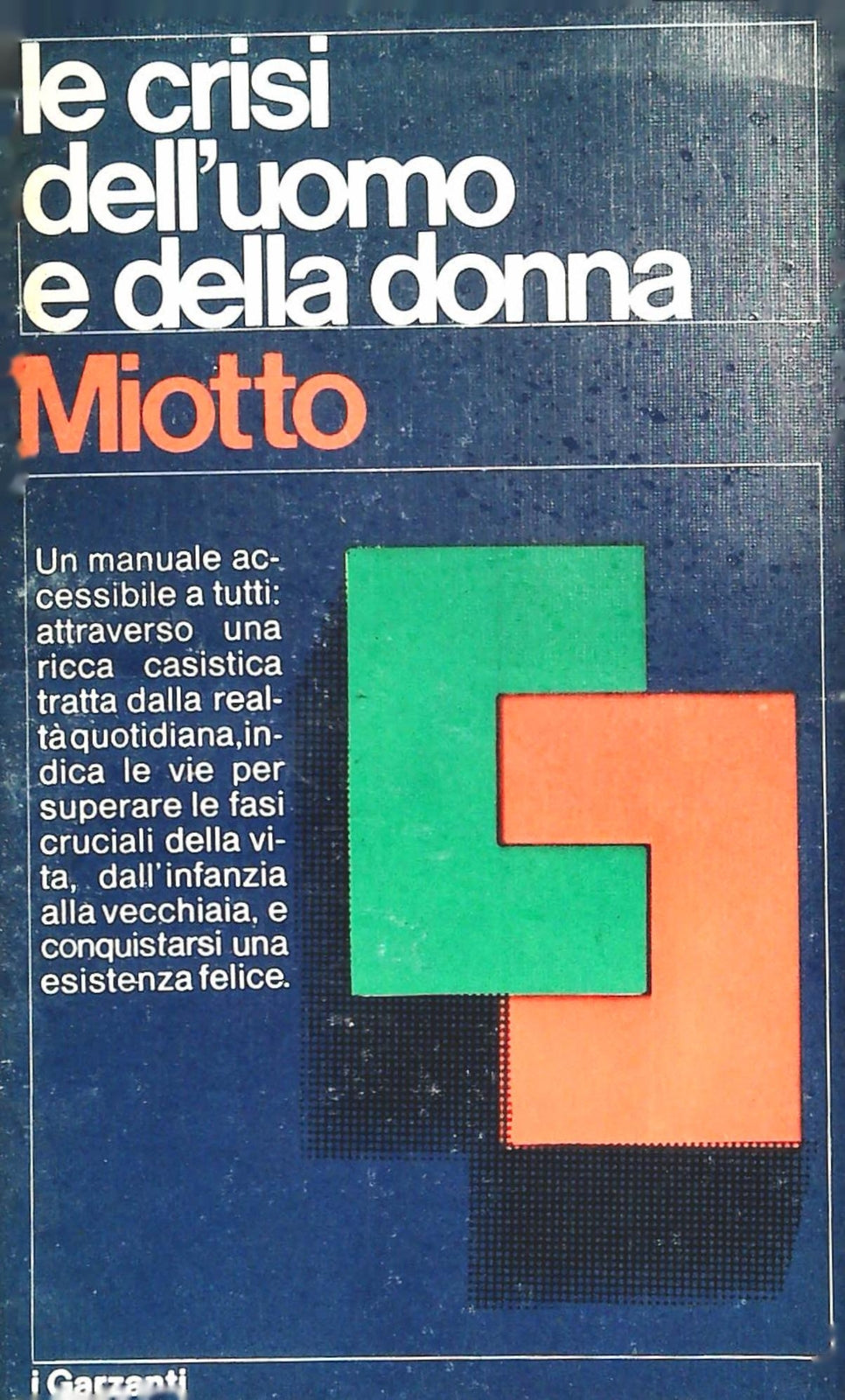 LA CRISI DELL'UOMO E DELLA DONNA - ANTONIO MIOTTO - GARZANTI 1970