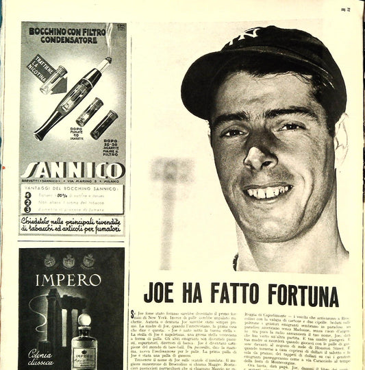 JOE DI MAGGIO - CLIPPING-RITAGLIO DI GIORNALE