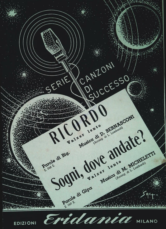 RICORDO. vakzer lento-SOGNI DOVE ANDATE? valzer lento -SPARTITO-SHEET MUSIC