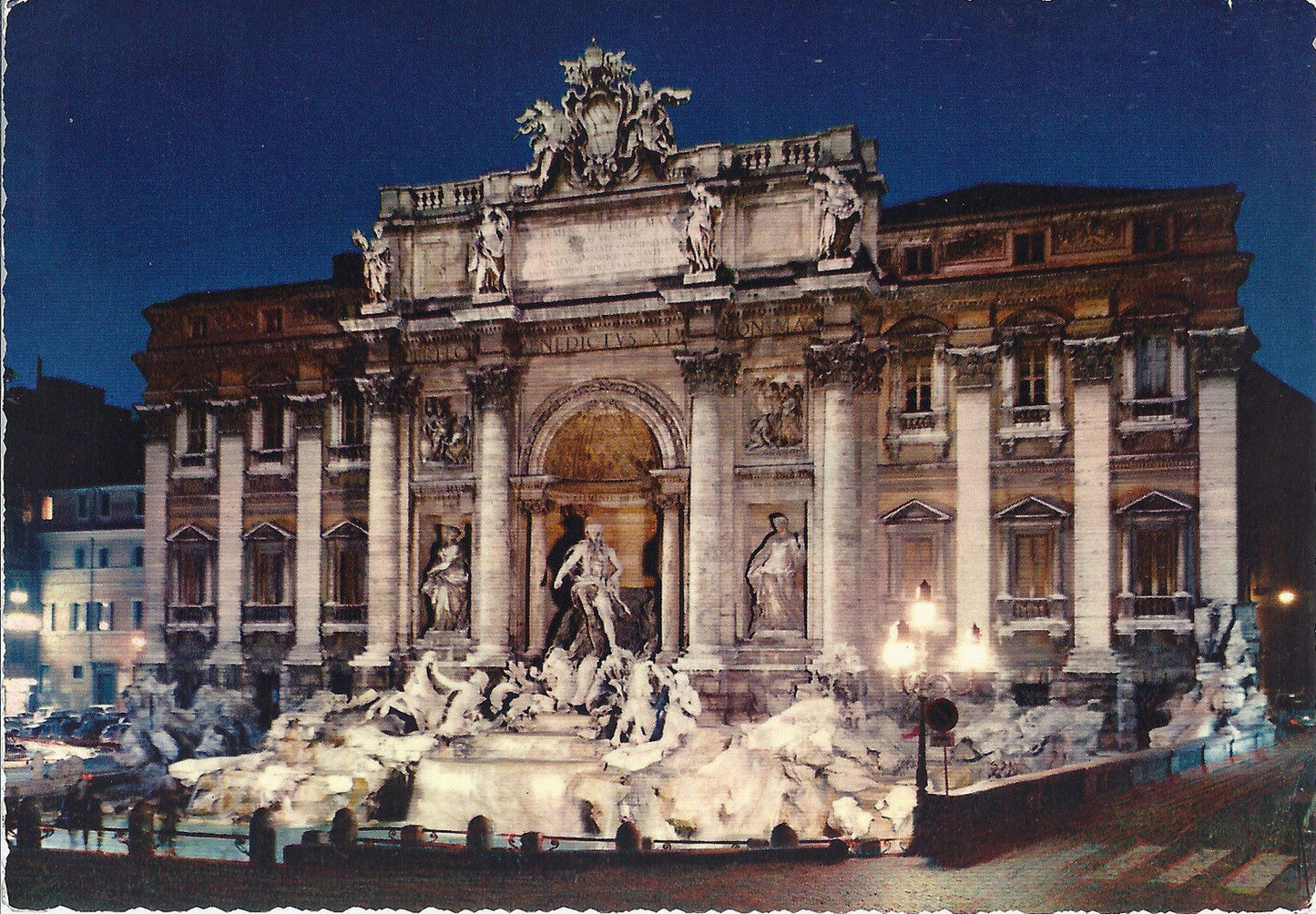 ROMA - DI NOTTE - LA FONTANA DI TREVI - V1967