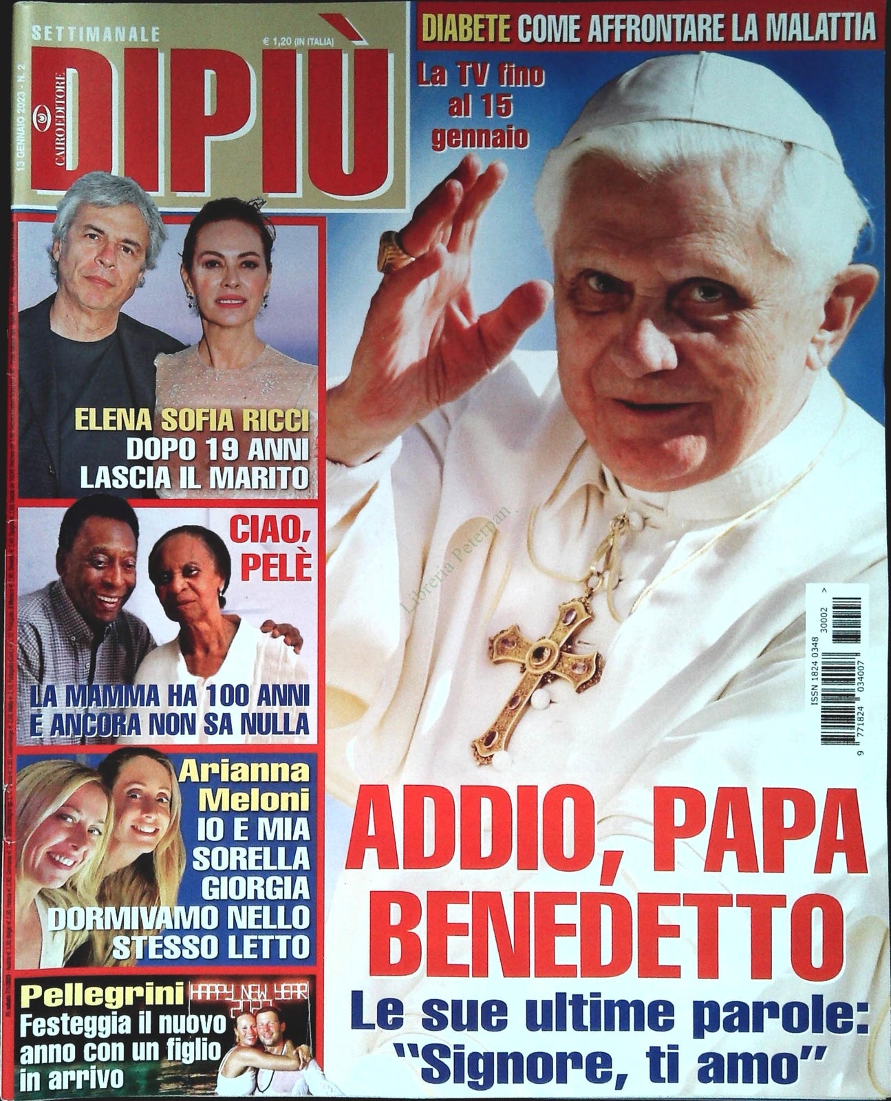 DI PIU' 13 GENNAIO 2023 - BENEDETTO XVI - PELE' - PELLEGRINI -ELENA SOFIA RICCI