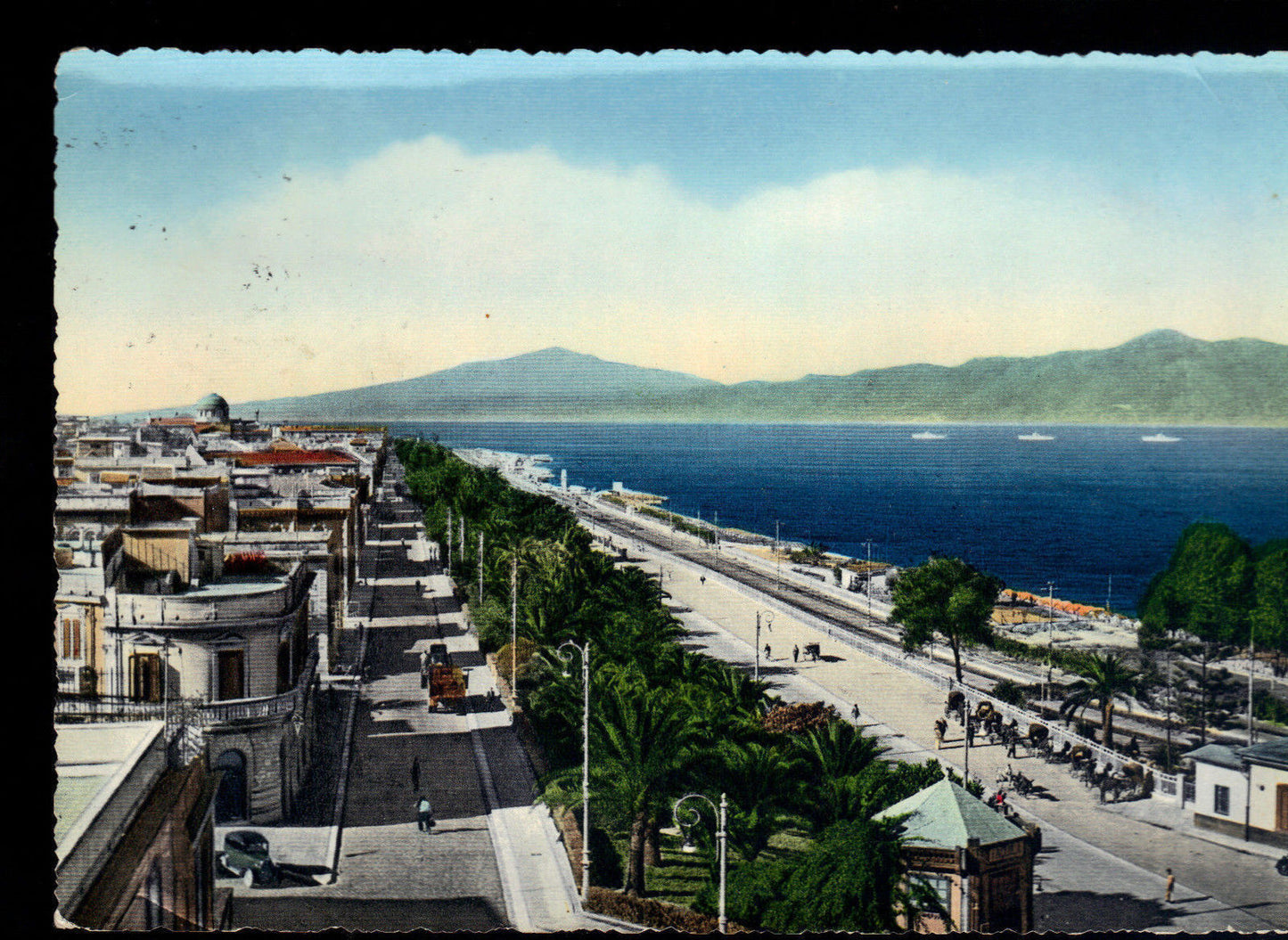 REGGIO CALABRIA - LUNGOMARE - V ANNI'50 - ACQUERELLATA