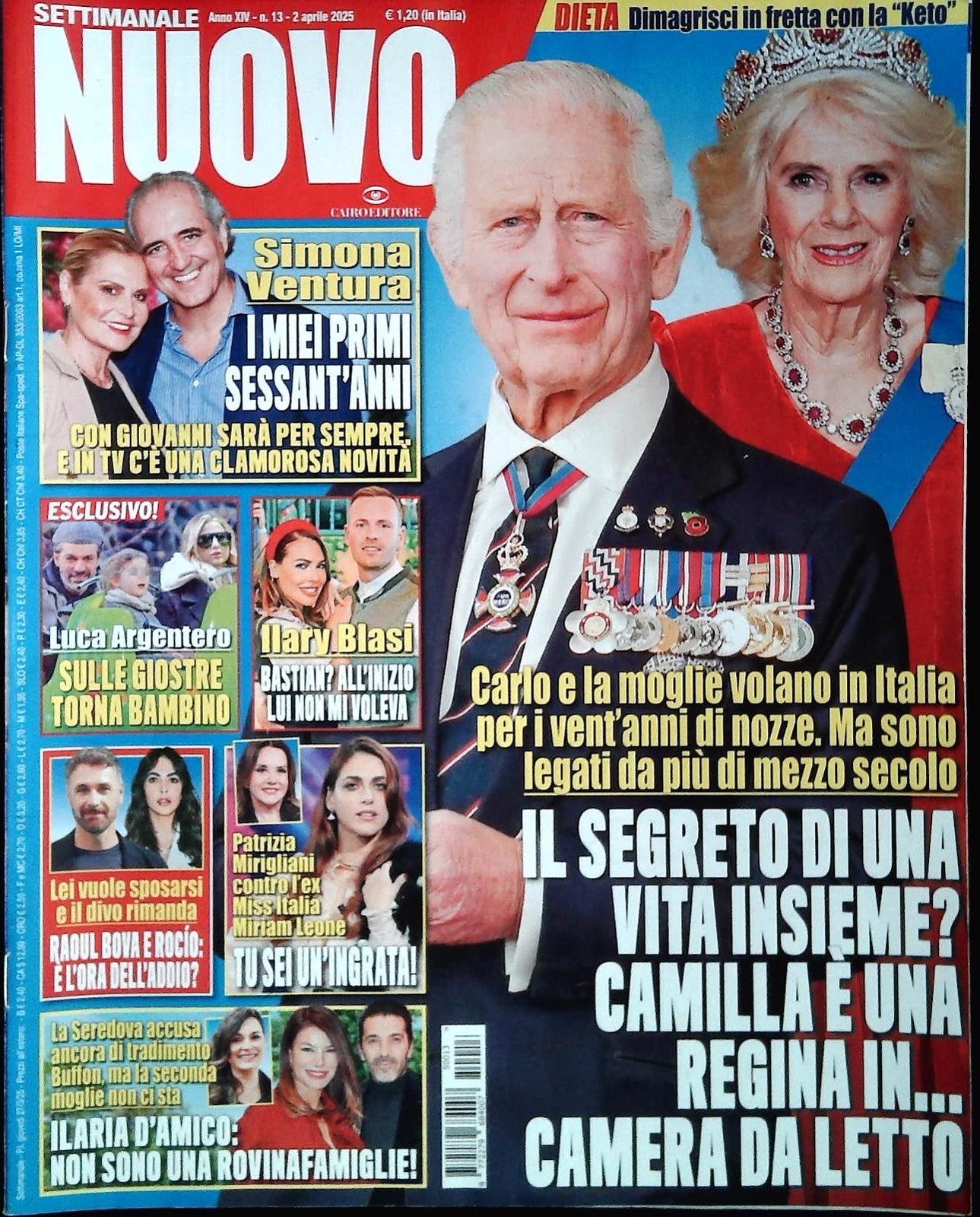 SETTIMANALE NUOVO - 2 APRILE 2025 - RE CARLO - VENTURA-ARGENTERO-ILARY BLASI-