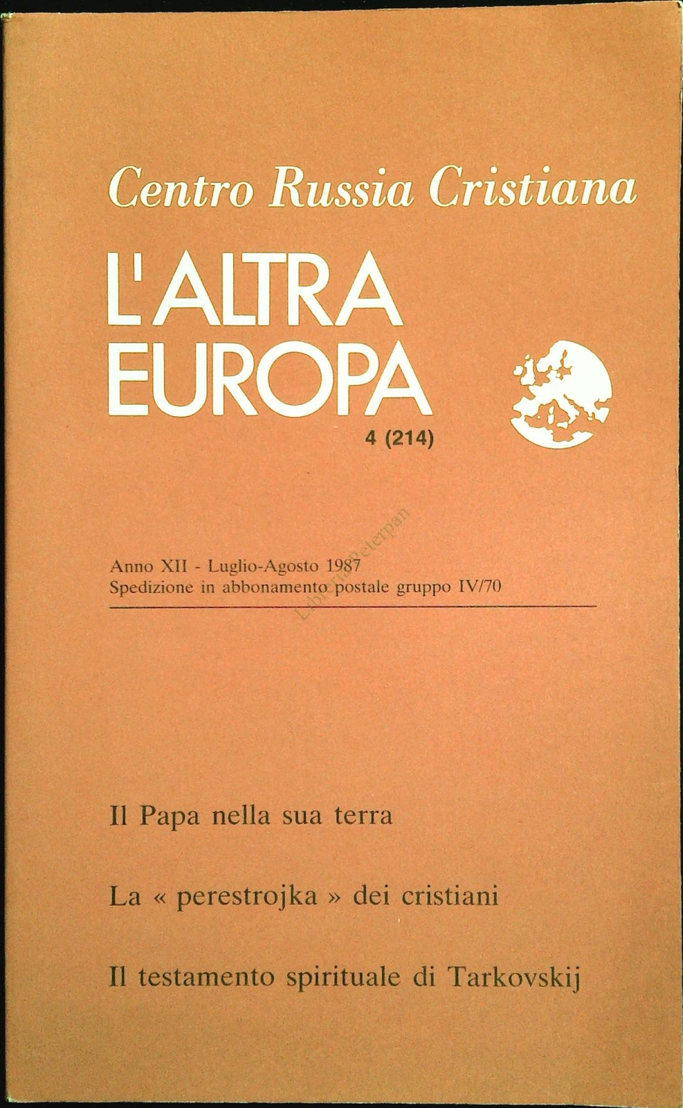 L'ALTRA EUROPA N. 214 - LUGLIO AGOSTO 1987