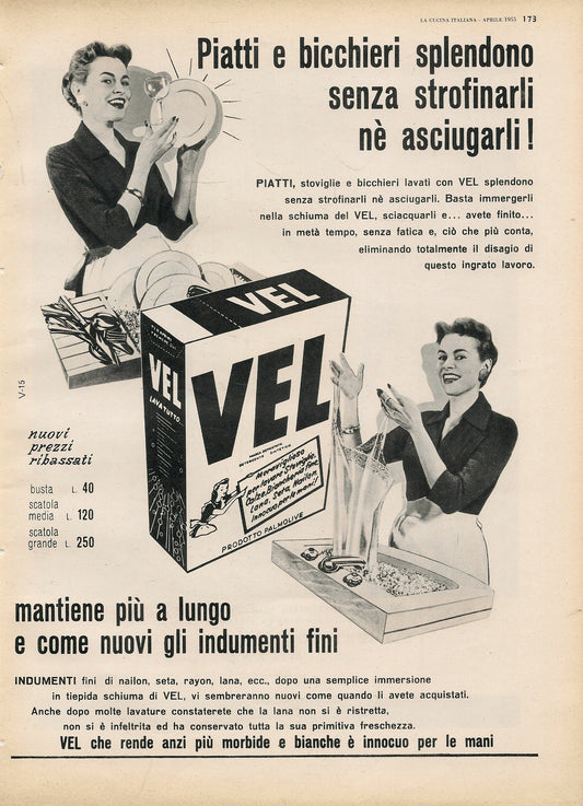VEL. PIATTI E BICCHIERI SPLENDONO - ADVERTISING