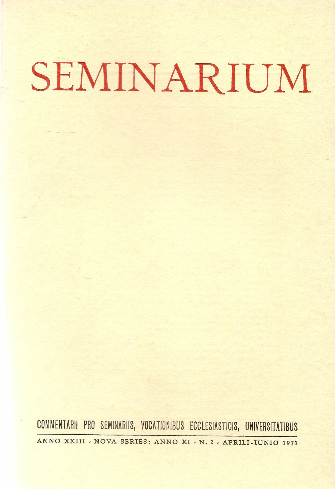 SEMINARIUM N. 2 - 1971